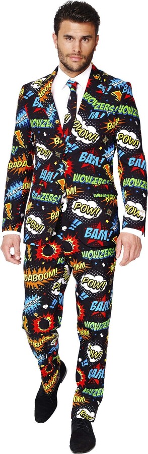 Opposuits Crazy Prom Suits for Men Comes with Jacket Pants and Tie in Funny Designs 