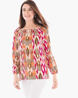 Chico's Chicos Feminine Ikat Cut-Out Tunic
