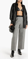 Thumbnail for your product : Peter Do Fireman cropped leather-trimmed tweed straight-leg pants