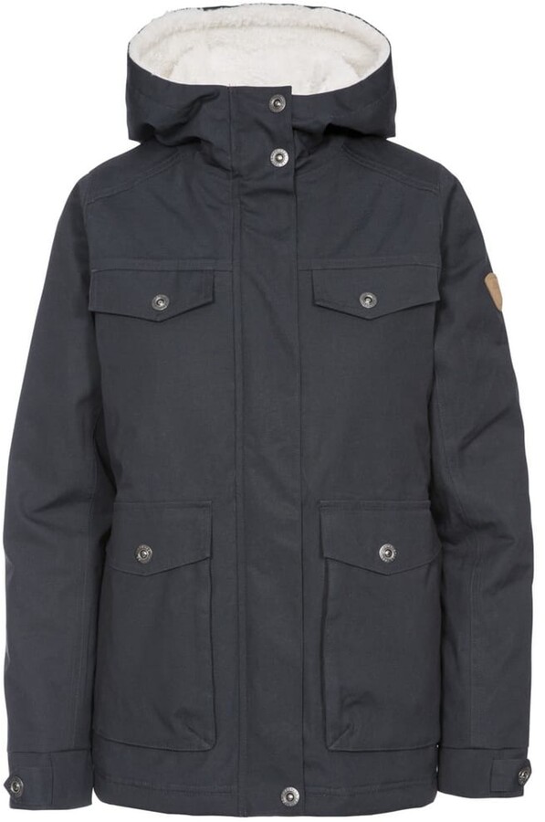 black fleece lined waterproof jacket