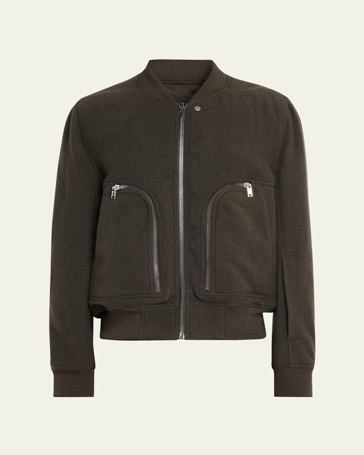 Men's Wool Knit Full-Zip Bomber Jacket