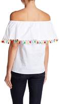 Thumbnail for your product : Blvd Tassel Trim Off-the-Shoulder Blouse