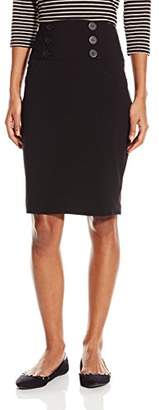 Amy Byer A. Byer Junior's Suiting Pencil Skirt with Pockets and Buttons