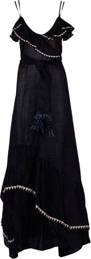 PHO FIRENZE Ruffled Belted Maxi Dress