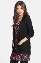 Thumbnail for your product : BP Stripe Knit Open Cardigan (Juniors)