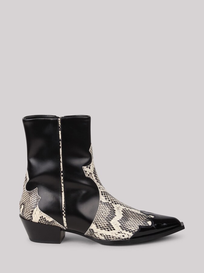 AEYDĒ Hester Snake-print Ankle Boots ShopStyle