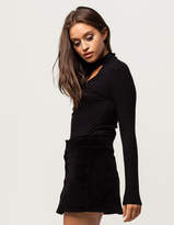 Thumbnail for your product : Hip Lace Up Mock Neck Womens Top