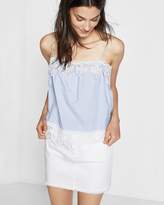 Thumbnail for your product : Express Lace Trim Cotton Poplin Cami