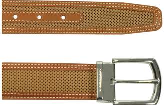 Moreschi St.Barth Tan Perforated Nubuck and Leather Belt
