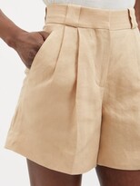 Thumbnail for your product : BLAZÉ MILANO Midday Sun Pleated Linen Shorts - Beige