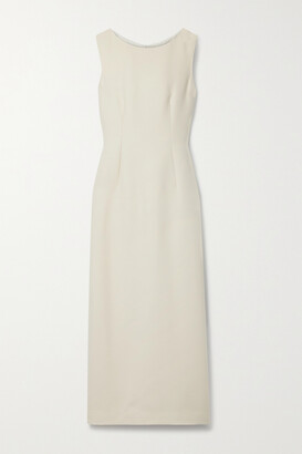 Ivory Crepe Midi Dress | ShopStyle