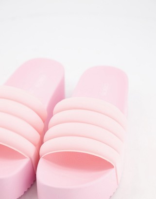 ASOS DESIGN Flori flatform sliders in baby pink