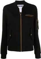 Thumbnail for your product : Moschino Logo-Plaque Zip-Up Fleece Jacket