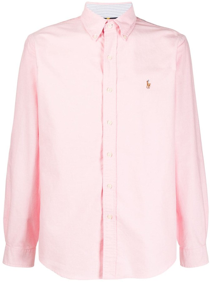 ralph lauren pink long sleeve shirt