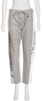 Les Chiffoniers Leather Metallic-Accented Pants