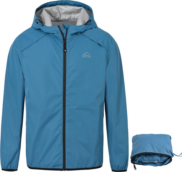 YSENTO Mens Lightweight Waterproof Jackets Packaway Rain Jackets