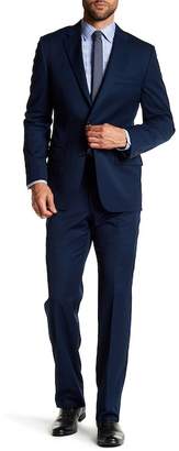 Hickey Freeman Navy 2-Button Notch Lapel Classic Fit Wool Suit