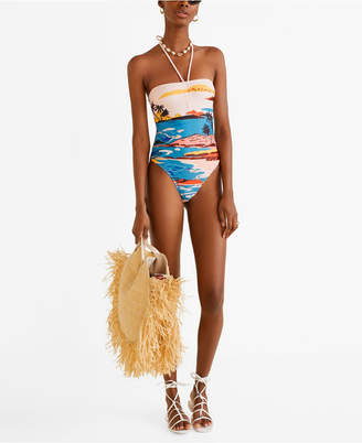 MANGO Tropical Print Swimsuit