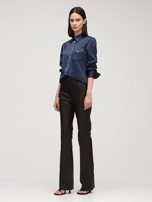 REMAIN Floral Bootcut Leather Pants