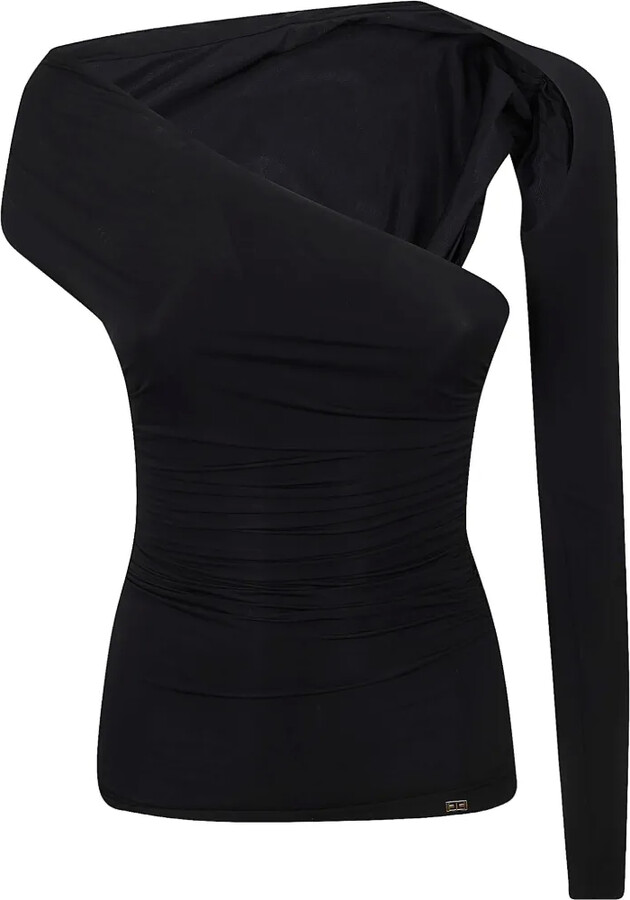 Elisabetta Franchi One-Shoulder Draped Top