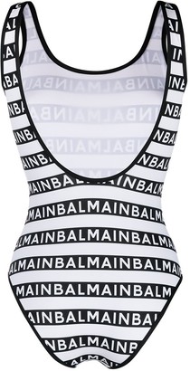 Balmain Logo Pattern Swimsuit
