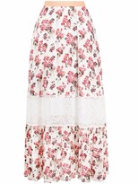 womens floral maxi skirt