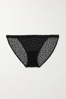 Thumbnail for your product : Calvin Klein Underwear Flocked Stretch-mesh Briefs - Black