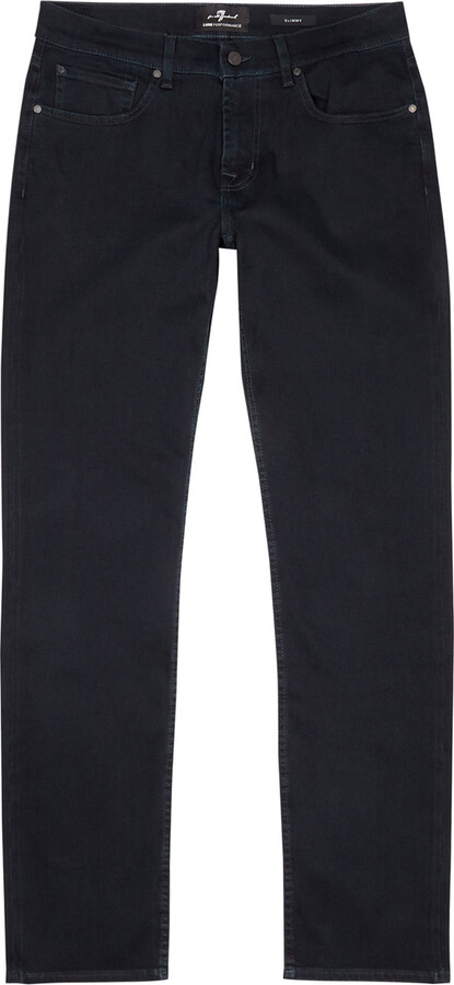7 For All Mankind Slimmy Luxe Performance Dark Blue Jeans