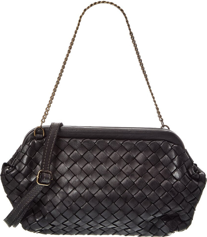Isabella Rossetti Quincy Hand Woven Leather Clutch