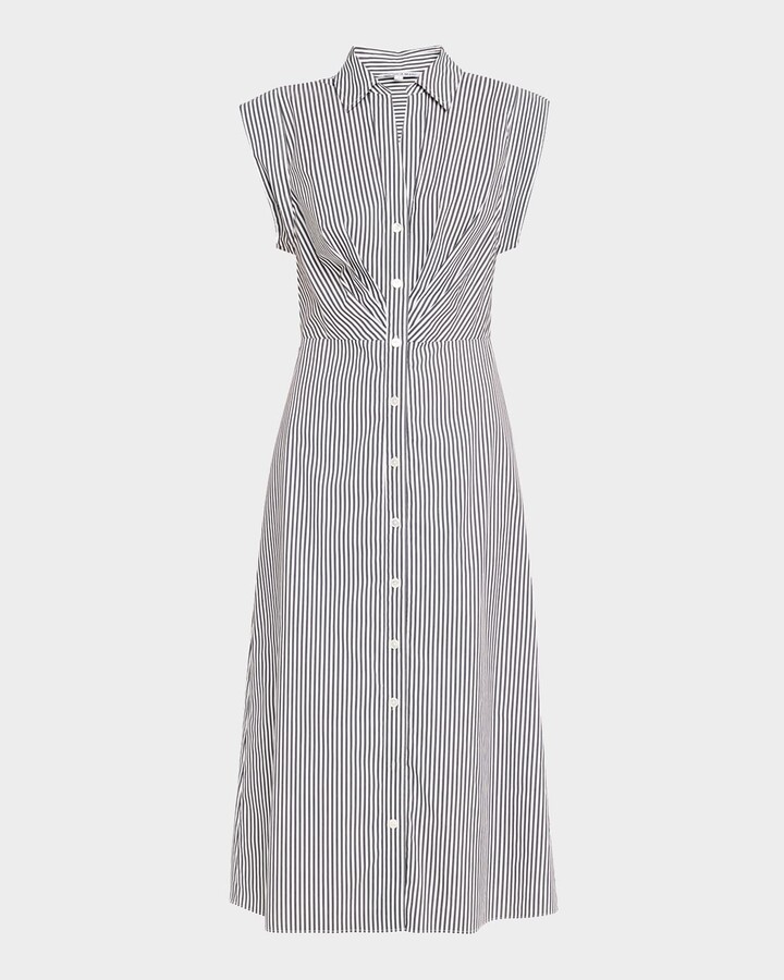 Veronica Beard Sleeveless Haydon Striped Shirtdress