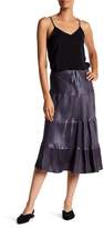 Thumbnail for your product : Allen Allen Drawstring Satin Midi Tiered Skirt