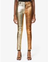 Thumbnail for your product : J Brand x Halpern two-tone skinny high-rise stretch-denim jeans