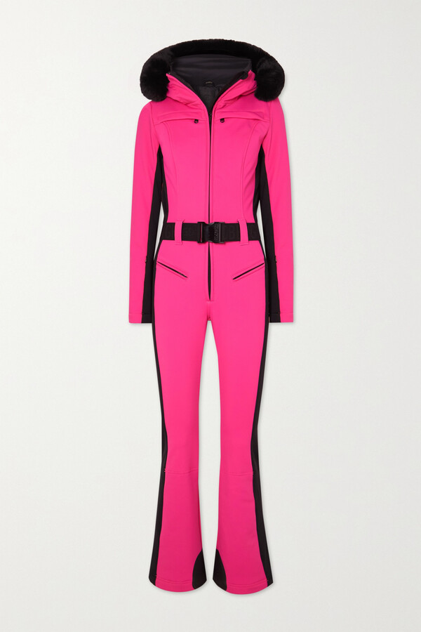 Goldbergh Parry Belted Hooded Faux Fur-trimmed Ski Suit - Pink - ShopStyle  Jumpsuits & Rompers
