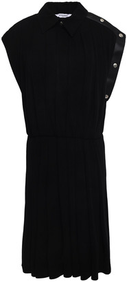 Givenchy Pleated Leather-trimmed Ponte Dress