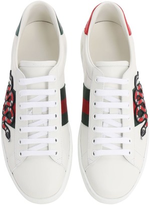 Gucci Snake New Ace Leather Sneakers