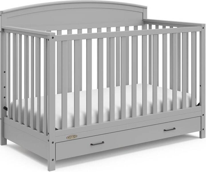 Graco Benton 5-in-1 Convertible Crib with Drawer (Pebble Gray)
