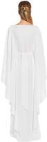 Thumbnail for your product : Alberta Ferretti Flared Sleeves Cady Long Dress
