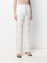 Thumbnail for your product : Hebe Studio The Lover jacquard straight-leg trousers