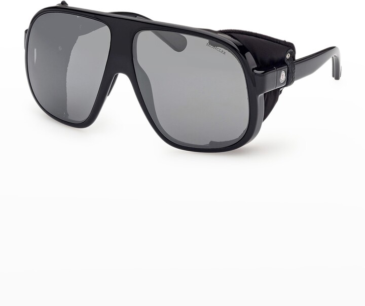 Moncler Lunettes Diffractor Square Injection Plastic Sunglasses w/ Side  Shield Blinders - ShopStyle