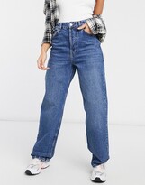 Thumbnail for your product : Topshop oversized mom jean in mid blue