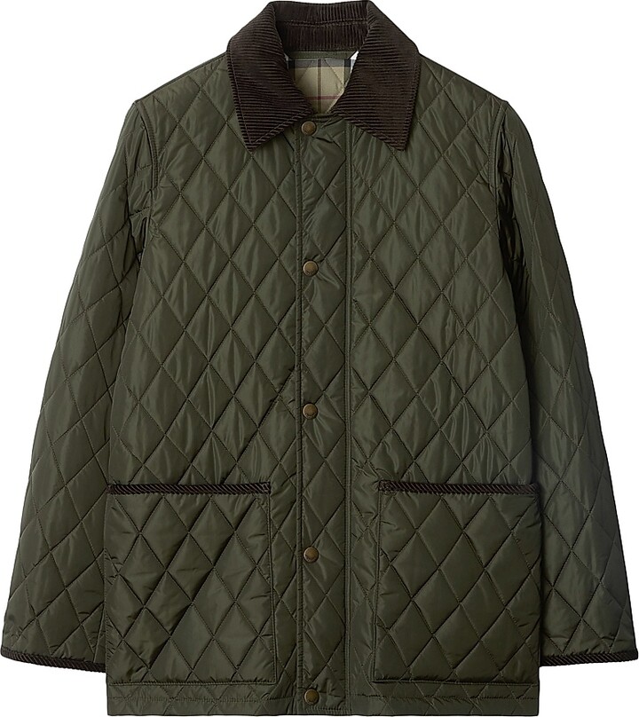 Burberry Women's Diamond Quilt Jacket - Shale - Size Medium