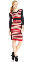 Thumbnail for your product : NY Collection Striped Colorblocked Sweater Dress