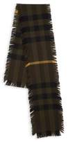 Thumbnail for your product : Burberry Half Mega Fringe Military Wool Scarf