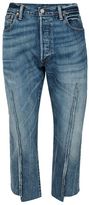 Thumbnail for your product : Topman FINDS Blue Desconstructed Cropped Jeans