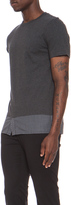 Thumbnail for your product : Kris Van Assche Cotton Tee with Shirting Hem in Grey