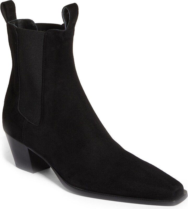 suede block heel chelsea boot