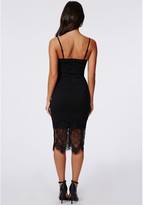 Thumbnail for your product : Missguided Harriet Eye Lash Lace Bodycon Dress Black