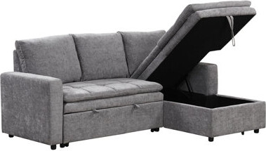 Latitude Run Convertible Bed With Practical Storage Space - Versatile Furniture, Gray Soft Spacious Compartment Home Decor,