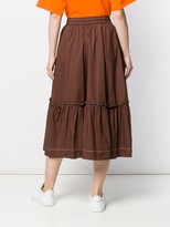 Thumbnail for your product : P.A.R.O.S.H. Tiered Midi Skirt