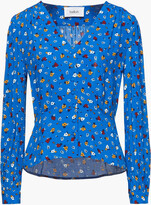 Thumbnail for your product : BA&SH Gathered Floral-print Crepe Top